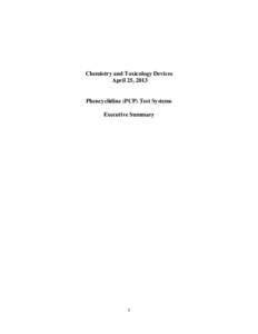 Pharmacology / Medical terms / Pharmaceutical industry / Food and Drug Administration / Drug test / Phencyclidine / Presumptive and confirmatory tests / Medical device / Point-of-care testing / Medicine / Health / Medical tests