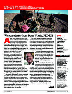 ARMY PEO EIS VISION GUIDE: N E T W O R K M O D E R N I Z AT I O N Welcome letter from Doug Wiltsie, PEO EIS  A