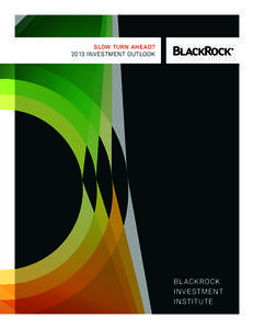 slow turn ahead? 2013 Investment Outlook Bl ackRock Investment Institute
