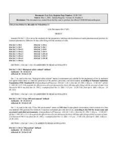 Document: Final Rule, Register Page Number: 28 IR 2385 Source: May 1, 2005, Indiana Register, Volume 28, Number 8 Disclaimer: This document was created from the files used to produce the official CD-ROM Indiana Register.