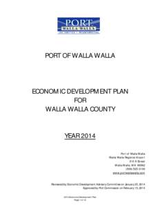 PORT OF WALLA WALLA  ECONOMIC DEVELOPMENT PLAN FOR WALLA WALLA COUNTY