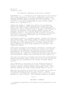 NR[removed]October 30, 1995 OCC Sponsors Conference on Antitrust & Banking WASHINGTON, D.C. -- The Office of the Comptroller of the Currency (OCC) today announced it will host a conference on Antitrust & Banking: Emerging