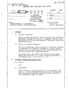 C~,  DATE: April 10, 1979 , April 12, 1979 (Revised) SENATE STAFF ANALYSIS AND ECONOMIC IMPACT STI\JEMEiH