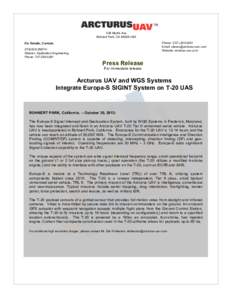 539 Martin Ave Rohnert Park, CA[removed]USA Phone: ([removed]Email: [removed] Website: arcturus-uav.com