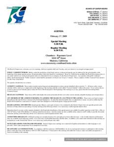 February 17, [removed]Board of Supervisors Agenda