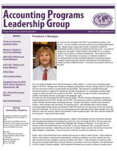 Accounting Programs Leadership Group Newsletter