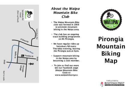 Sainsbury Rd Forest (5km up Road) About the Waipa Mountain Bike