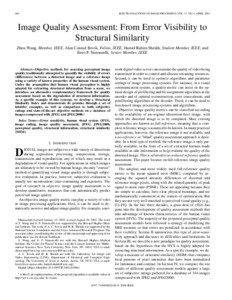 600  IEEE TRANSACTIONS ON IMAGE PROCESSING, VOL. 13, NO. 4, APRIL 2004