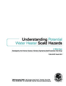 Understanding Potential Water Heater Scald Hazards A White Paper Developed by the American Society of Sanitary Engineering Scald Awareness Task Group  ev