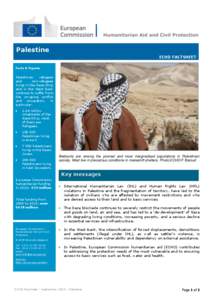 Palestine ECHO FACTSHEET shortage Facts & Figures  Palestinian