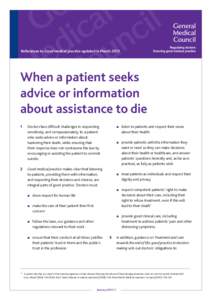 When a patient seeks advice or information about assistance to die