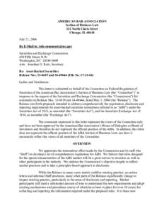 AMERICAN BAR ASSOCIATION Section of Business Law 321 North Clark Street Chicago, IL[removed]July 21, 2004 By E-Mail to: [removed]