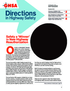 A Publication of the  GOVERNORS HIGHWAY SAFETY ASSOCIATION  Directions