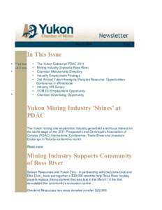 Mining / Geography of Canada / Geography of Yukon / Canada / Beaufort Sea / Yukon / Prospectors & Developers Association of Canada