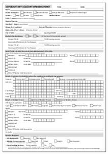 SUPLIMENTARY ACCOUNT OPENING FORM  TCRN: TARN: