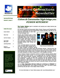 MOSAIC  Culture Connections Newsletter Summer/Fall Issue