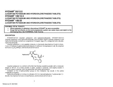 ®  HYZAAR[removed]LOSARTAN POTASSIUM AND HYDROCHLOROTHIAZIDE TABLETS)