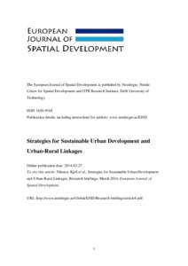Demography / Environmental design / Urban geography / Urban sprawl / Peri-urbanisation / Urbanization / Compact City / Urban density / Urban area / Human geography / Urban studies and planning / Environment