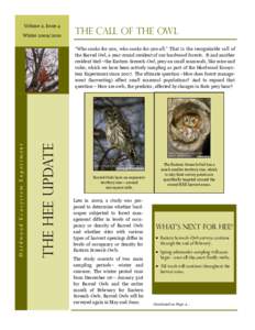 Volume 2, Issue 4 Winter[removed]The call of the owl  The HEE Update