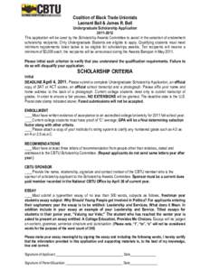 Student financial aid / Education / AFLCIO / Coalition of Black Trade Unionists / Graduate school / Scholarship / Scholarships in the United States / Knowledge