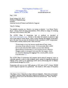 Waxler Regulatory Consultancy LLC 1920 Arlington Place[removed]Madison, WI[removed]removed] May 7, 2010