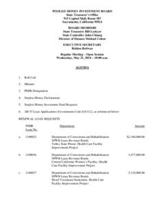 POOLED MONEY INVESTMENT BOARD State Treasurer’s Office 915 Capitol Mall, Room 587 Sacramento, California[removed]BOARD MEMBERS State Treasurer Bill Lockyer