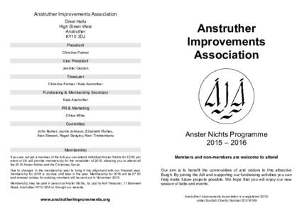 Anstruther Improvements Association Dreel Halls High Street West Anstruther KY10 3DJ President