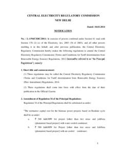 CENTRAL ELECTRICITY REGULATORY COMMISSION NEW DELHI Dated: [removed]
