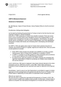 Federal Department of the Environment,_Transport, Energy and Communications DETEC Federal Office for the Environment FOEN 9 April 2013