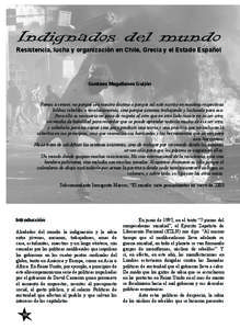 Indignados del mundo  Resistencia, lucha y organización en Chile, Grecia y el Estado Español Gustavo Magallanes Guijón