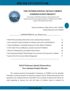 THE INTERNATIONAL OCEAN CARBON COORDINATION PROJECT (IOCCP)