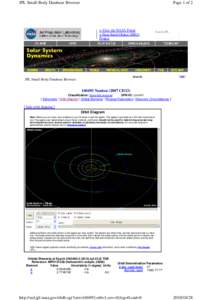 Planetary science / Orbital elements / Orbit / Solar System / Main Belt asteroids / Comets / Celestial mechanics / Astronomy / Comet Lulin