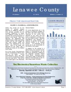 Lenawee County Newsletter[removed]FROM THE ADMINISTRATOR