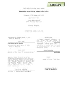 CERTIFICATION OF ENROLLMENT ENGROSSED SUBSTITUTE SENATE BILL 6386 Chapter 372, Laws of[removed]partial veto) 59th Legislature 2006 Regular Session