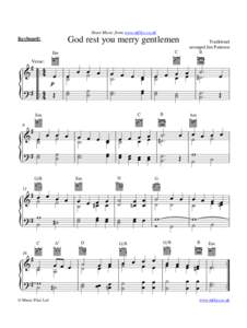 Sheet Music from www.mfiles.co.uk  God rest you merry gentlemen Keyboard: