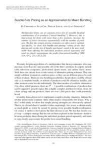 American Economic Review 101 (February 2011): 263–303 http://www.aeaweb.org/articles.php?doi=aerBundle-Size Pricing as an Approximation to Mixed Bundling By Chenghuan Sean Chu, Phillip Leslie, and Al