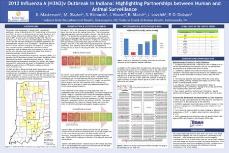 2012 Influenza A (H3N2)v Outbreak in Indiana: Highlighting Partnerships between Human and Animal Surveillance K. 1 Masterson ,