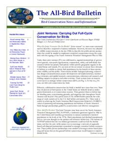 The All-Bird Bulletin Bird Conservation News and Information Spring 2011 A publication of the North American Bird Conservation Initiative