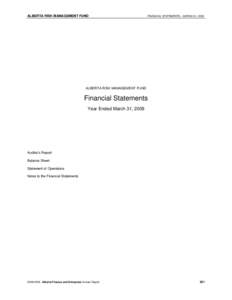 AFE[removed]Annual Report - Financial Statements - Alberta Risk Management Fund