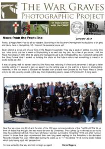 In Association with the CWGC News from the Front line  January 2014