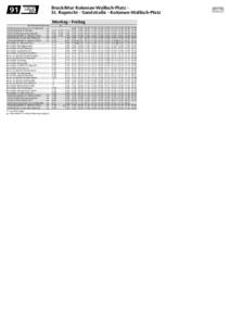 91  Bruck/Mur Koloman-Wallisch-Platz St. Ruprecht - Sandstraße - Koloman-Wallisch-Platz Montag - Freitag  Verkehrsbeschränkung