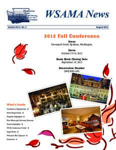 WSAMA News Volume 2012, No. 2 August[removed]Fall Conference