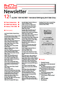 Newsletter 12 July 2002 ISSN[removed]