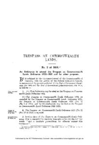 TRESPASS ON COMMONWEALTH LANDS. No. 2 of 1924.