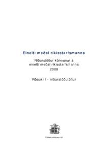 Einelti meðal ríkisstarfsmanna Niðurstöður könnunar á einelti meðal ríkisstarfsmanna 2008 Viðauki I - niðurstöðutöflur