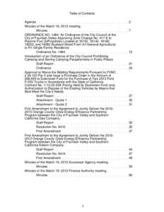 Table of Contents Agenda Minutes of the March 19, 2013 meeting. Minutes ORDINANCE NO[removed]An Ordinance of the City Council of the City of Fountain Valley Approving Zone Change No. 417-E to