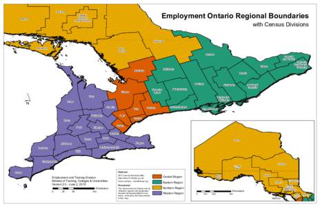 Employment Ontario Regional Boundaries with Census Divisions