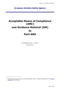 Glycolipids / GM1 / Regulatory compliance / Europe / Agencies of the European Union / European Aviation Safety Agency / Transport