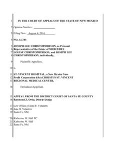 1  IN THE COURT OF APPEALS OF THE STATE OF NEW MEXICO 2 Opinion Number: 3 Filing Date: August 4, 2016
