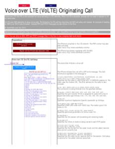 iPhone  IMS Voice over LTE (VoLTE) Originating Call Voice over LTE (VoLTE) is the standard for voice call setup in LTE networks. When VoLTE is deployed, phones will not need to fallback to 3G